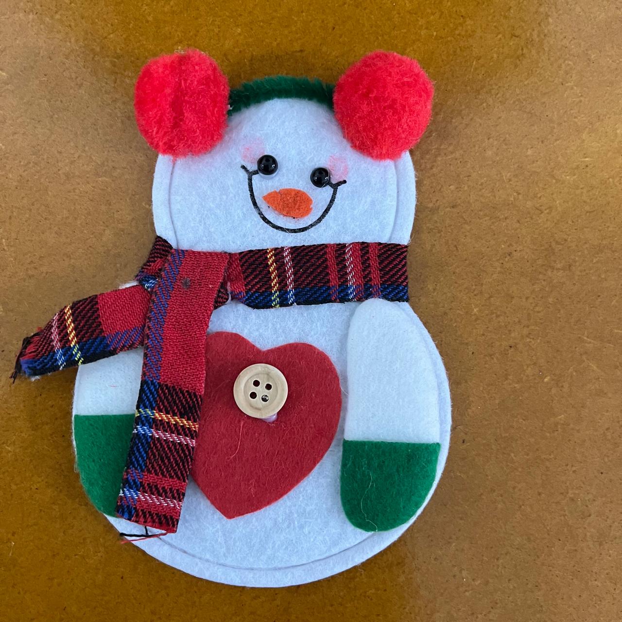 porta talher boneco de neve