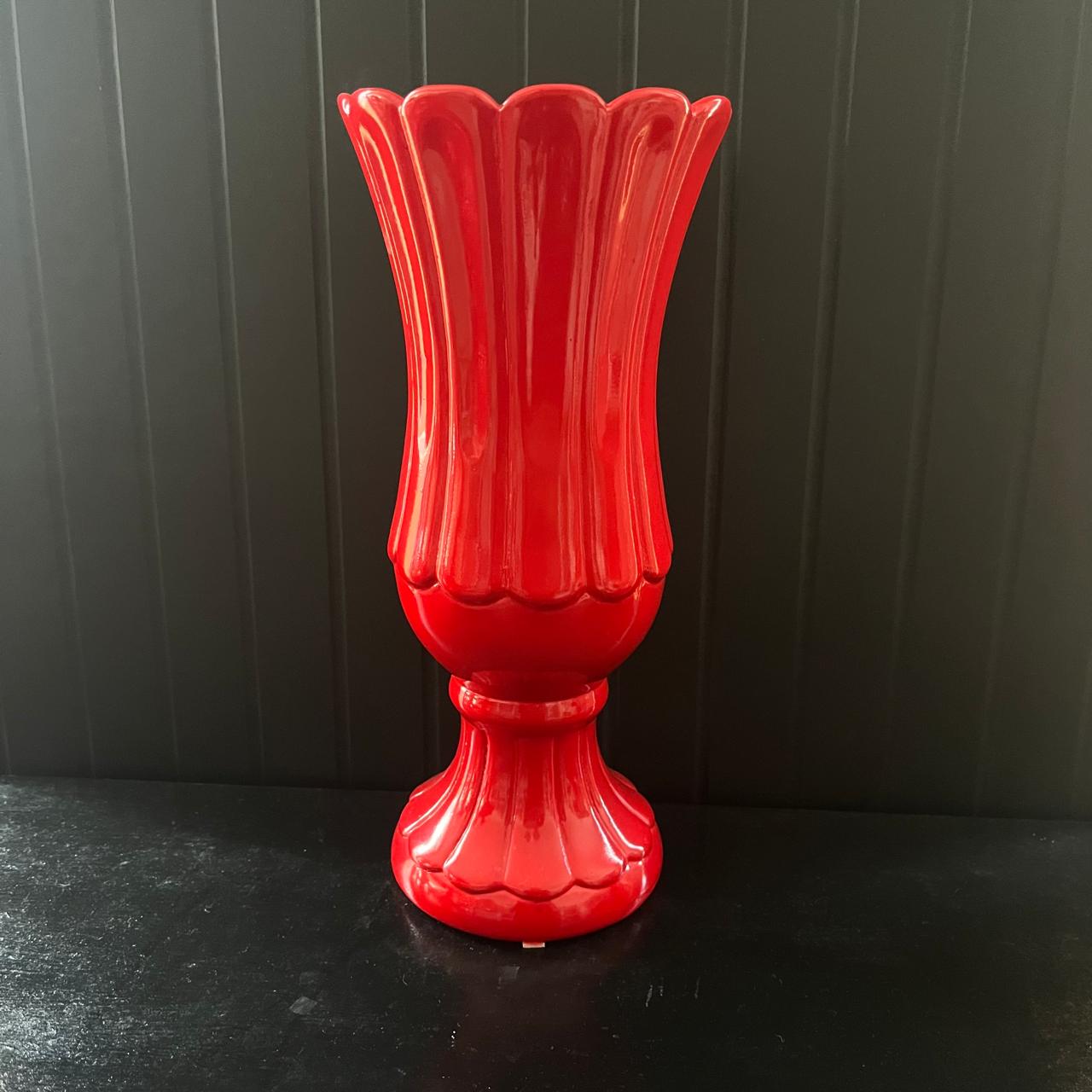 vaso porcelana porcelana vermelho baixo